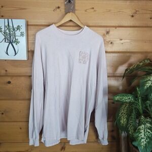 DISNEYWORLD Spirit Jersey Size XL Peach Gold Glitter Cotton Long Sleeve Oversize